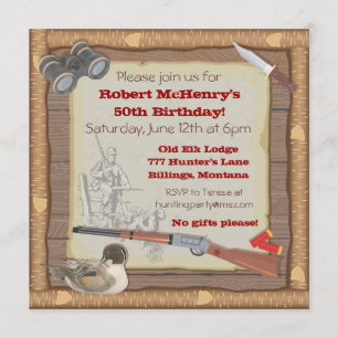 Buck Hunting Invitation with wood lijst Kaart