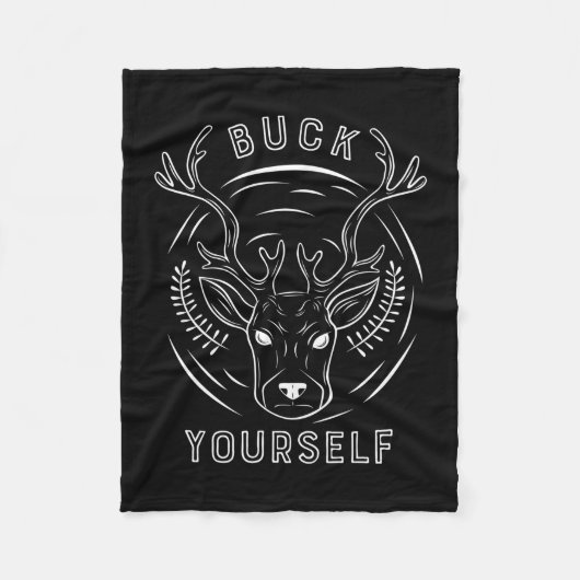 Buck Hunting Yourself Fleece Deken (Voorkant)