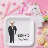 Buck In a Tuxedo voor vrijgezellenfeest Papieren Bordje (Feest)