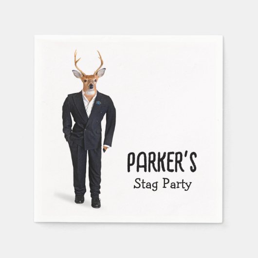 Buck In a Tuxedo voor vrijgezellenfeest Servet (Voorkant)