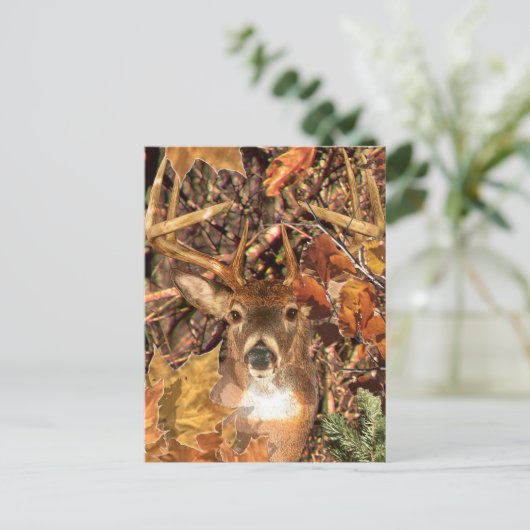 Buck in Camo White Tail Deer Briefkaart (Staand voorkant)