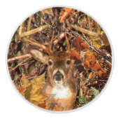 Buck in Camo White Tail Deer Keramische Knop (Voorkant)