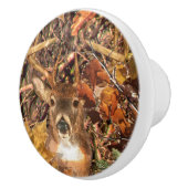 Buck in Camo White Tail Deer Keramische Knop (Rechts)