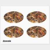 Buck in Camo White Tail Deer Ovale Sticker (Vel)