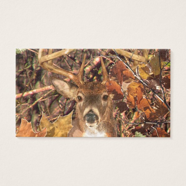 Buck in Camo White Tail Deer Visitekaartjes (Voorkant)