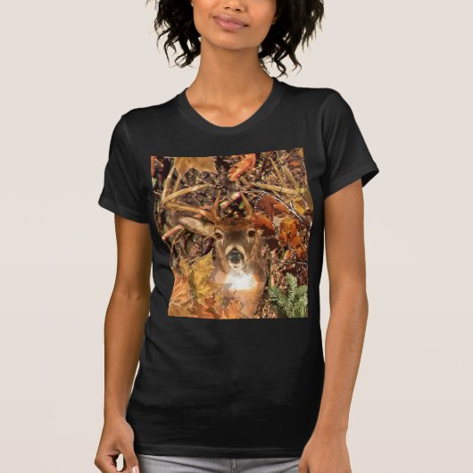 Buck in Camouflage White Tail Deer T-shirt (Voorkant)