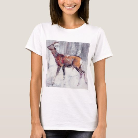 Buck in de sneeuw van 2000 t-shirt (Voorkant)