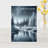 Buck in een Winter River sympathie Kaart (Gele Bloem)