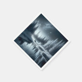 Buck in een winterrivier bij nacht servet (Hoek)