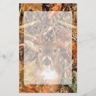 Buck in Herfst Camo White Tail Deer Briefpapier