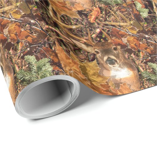Buck in Herfst Camo White Tail Deer Cadeaupapier (Rol Hoek)