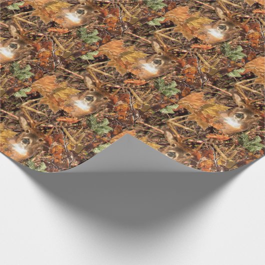 Buck in Herfst Camo White Tail Deer Cadeaupapier (Hoek)