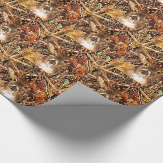 Buck in Herfst Camo White Tail Deer Cadeaupapier (Hoek)