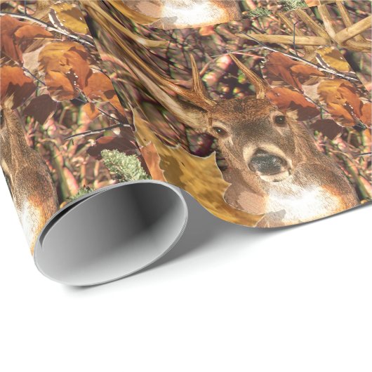 Buck in Herfst Camo White Tail Deer Cadeaupapier (Rol Hoek)