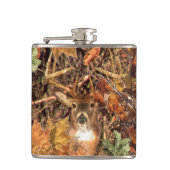 Buck in Herfst Camo White Tail Deer Heupfles (Voorkant)