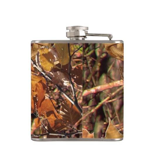 Buck in Herfst Camo White Tail Deer Heupfles (Achterkant)