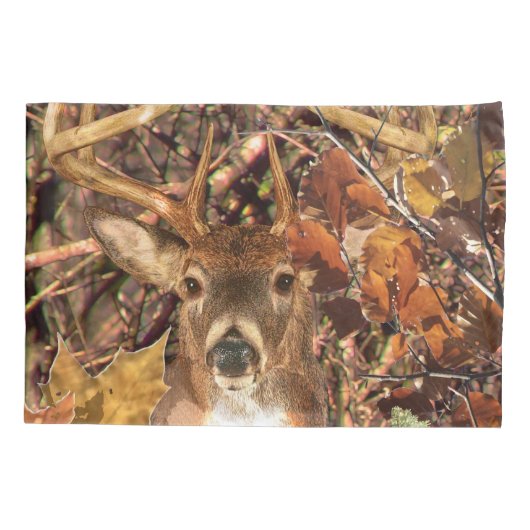 Buck in Herfst Camo White Tail Deer Kussensloop (Achterkant-Links)