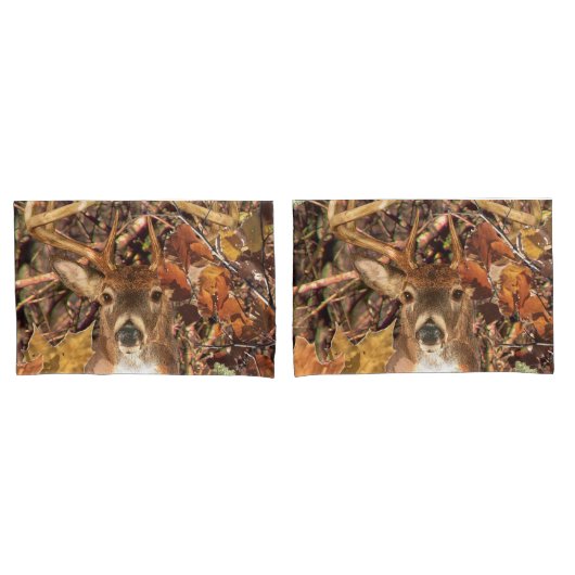 Buck in Herfst Camo White Tail Deer Kussensloop (Voorkant-Set)