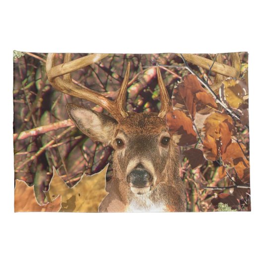 Buck in Herfst Camo White Tail Deer Kussensloop (Achterkant-Rechts)