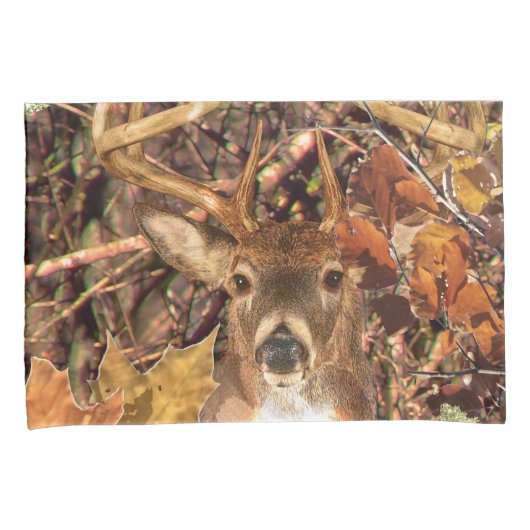 Buck in Herfst Camo White Tail Deer Kussensloop (Voorkant-Rechts)