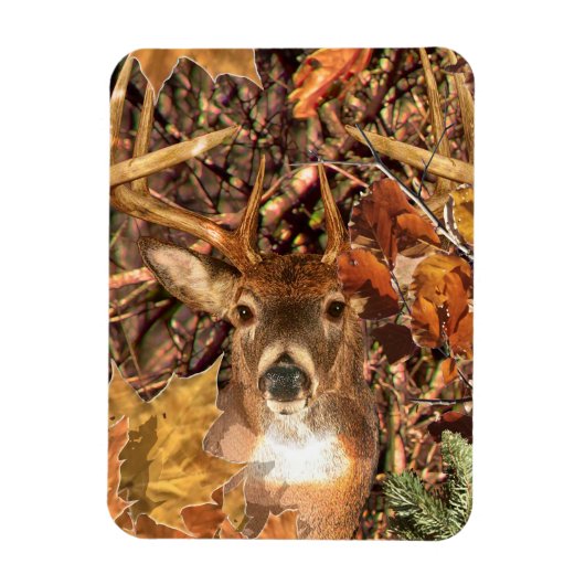 Buck in Herfst Camo White Tail Deer Magneet (Verticaal)