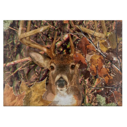 Buck in Herfst Camo White Tail Deer Snijplank (Voorkant)