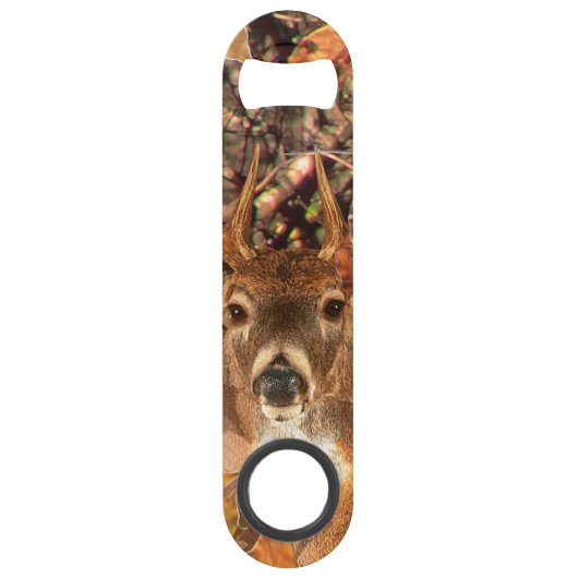 Buck in Herfst Camo White Tail Deer Speed Flessenopener (Achterkant)