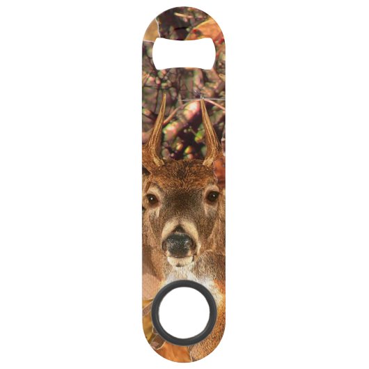 Buck in Herfst Camo White Tail Deer Speed Flessenopener (Voorkant)