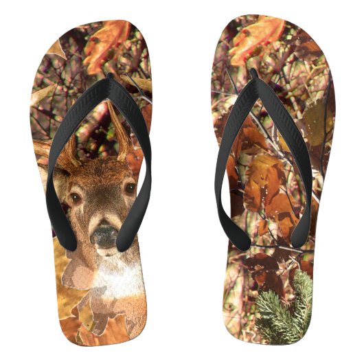 Buck in Herfst Hunter Camo White Tail Deer Teenslippers (Voetbed)