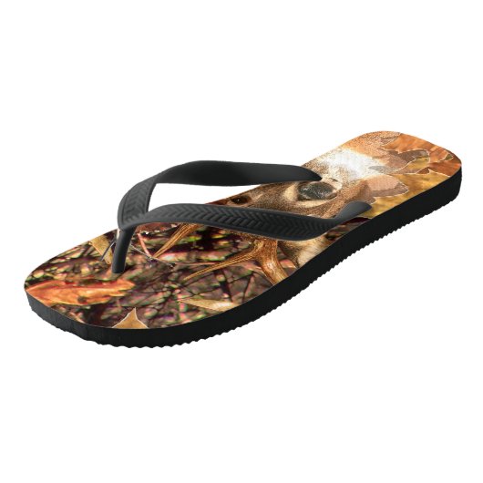 Buck in Herfst Hunter Camo White Tail Deer Teenslippers (Schuin)