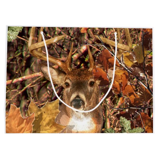 Buck in Herfst seizoen scene White Tail Deer Large Cadeautasje (Achterkant)
