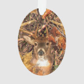 Buck in Herfst seizoen scene White Tail Deer Ornament (achterkant)