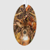 Buck in Herfst seizoen scene White Tail Deer Ornament (voorkant)