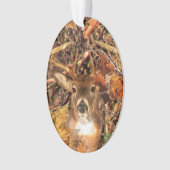 Buck in Herfst seizoen scene White Tail Deer Ornament (voorkant)