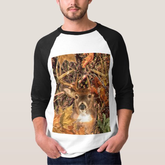 Buck in Herfst seizoen scene White Tail Deer T-shirt (Voorkant)