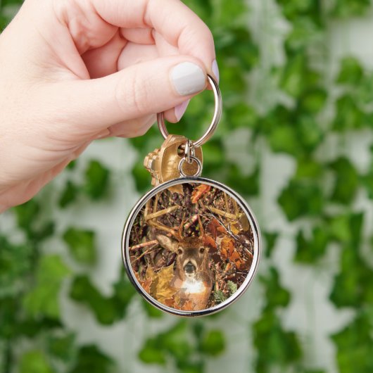 Buck in Hunter Camo White Tail Deer Sleutelhanger (Hand)