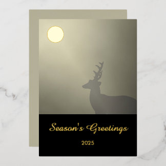 Buck in Moonlight Scene "Season's Greetings" Folie Feestdagenkaart