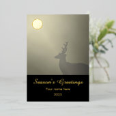 Buck in Moonlight Season's Greeting Custom Folie Feestdagenkaart (Staand Voorkant)