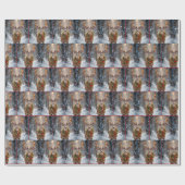 Buck In Snowflakes Wearing a Holiday Wreath Cadeaupapier (Vlak)