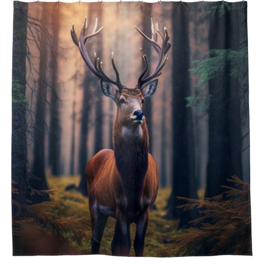 Buck in the Forest Douchegordijn (Voorkant)