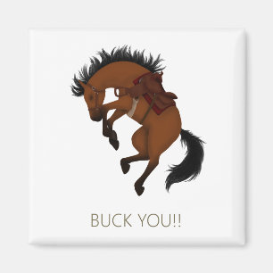 Buck Jou! Grappige Bay Paard Magneet