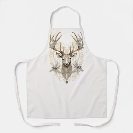  Buck met Holly en bessen kerst Schort (Voorkant)