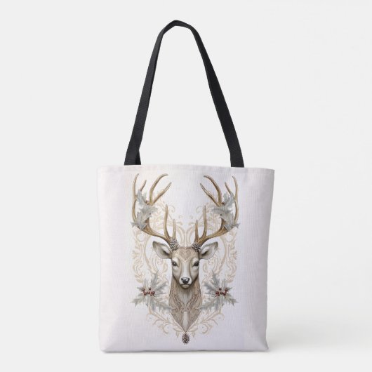 Buck met Holly en bessen kerst Tote Bag (Achterkant)
