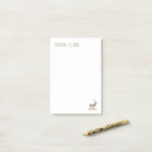 Buck Mule Deer Corner Letterpress Style Post-it® Notes (Op bureau)