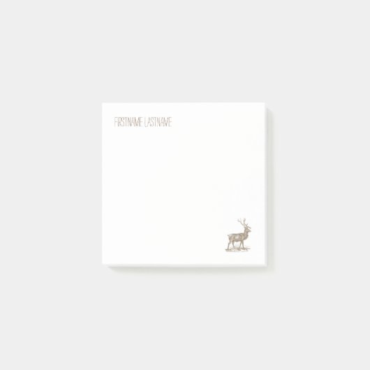 Buck Mule Deer Corner Letterpress Style Post-it® Notes (Voorkant)