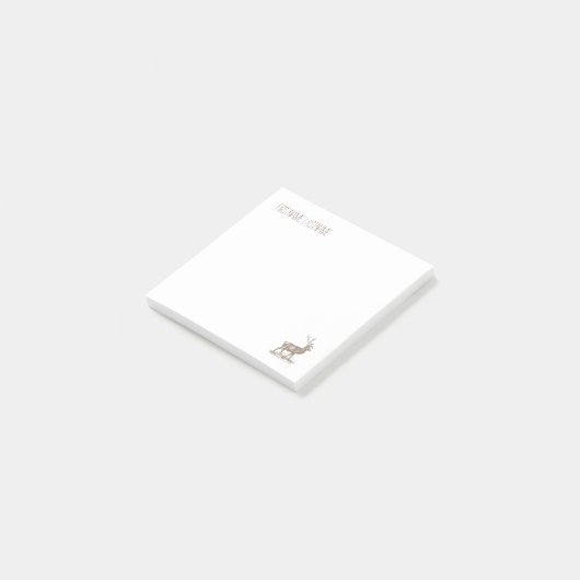 Buck Mule Deer Corner Letterpress Style Post-it® Notes (Schuin)