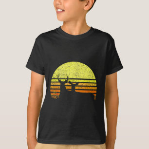 Buck Mule Deer Jagen Pa  Retro Sun Bow H T-shirt