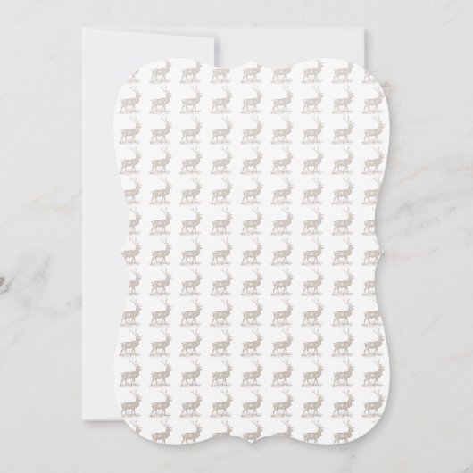 Buck Mule Deer Letterpress Style Kaart (Achterkant)