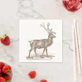 Buck Mule Deer Letterpress Style Servetten (Insitu)