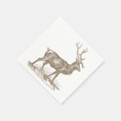 Buck Mule Deer Letterpress Style Servetten (Hoek)